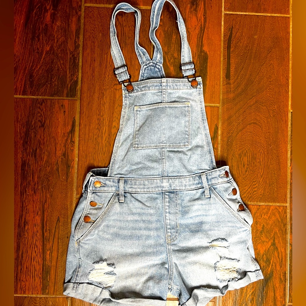 Hollister High Rise Mom Shorts Overalls Shortalls